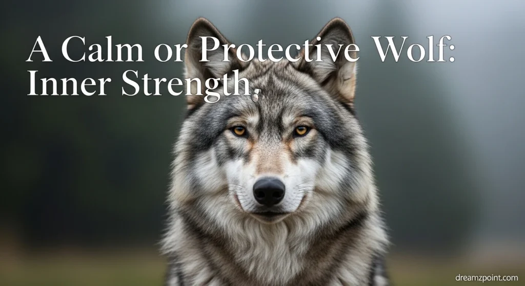 A Calm or Protective Wolf: Inner Strength