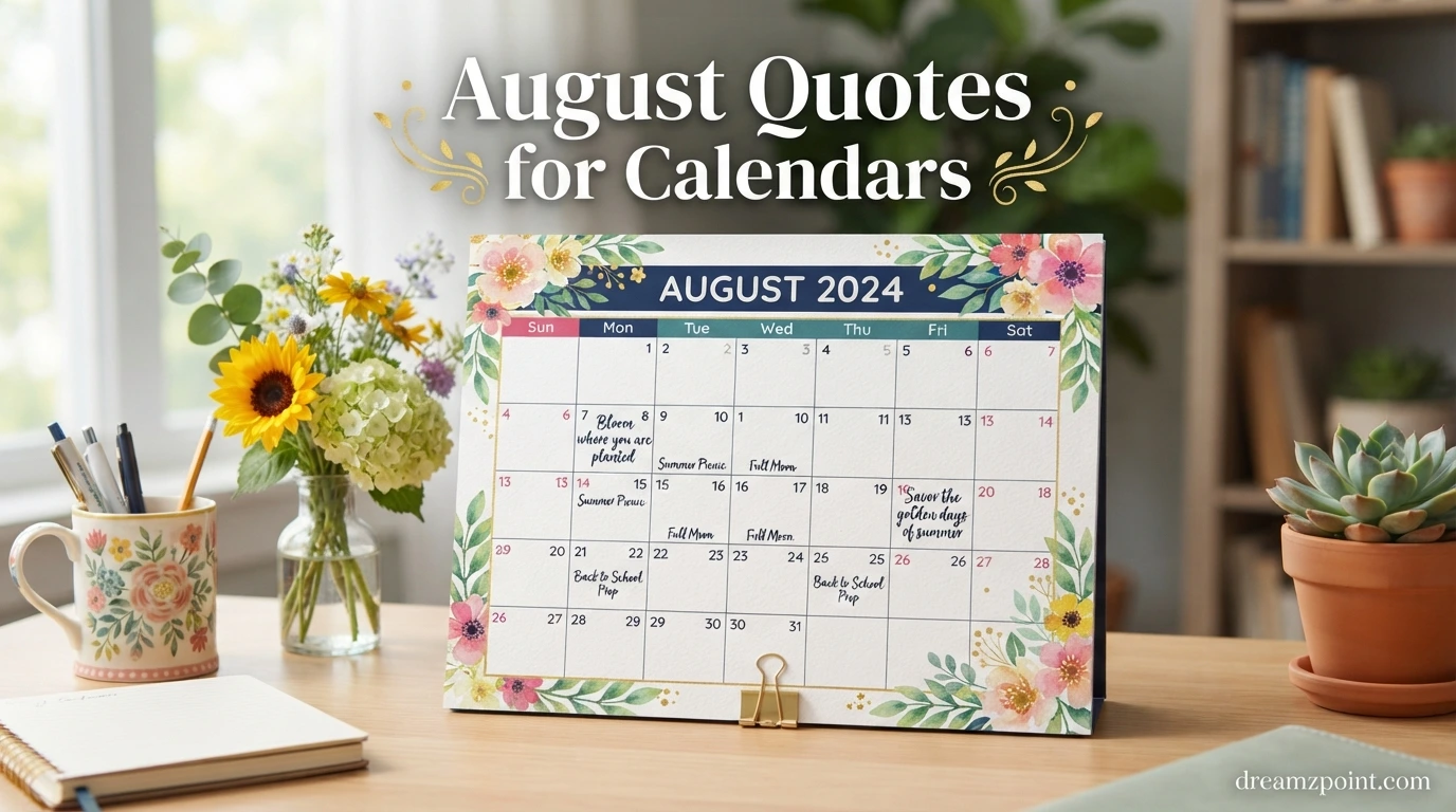 August Quotes for Calendars