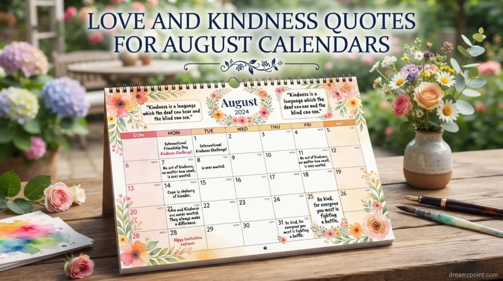Love and Kindness Quotes for August Calendars