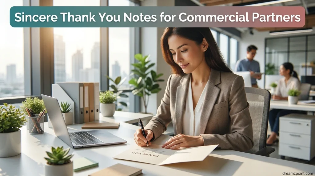 Sincere Thank You Notes for Commercial Partners